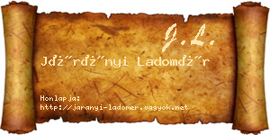 Járányi Ladomér névjegykártya